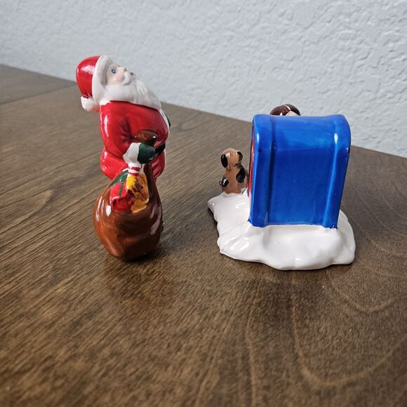 Santa and Girl at Mailbox Snow Village 50598 Set of 2 Accessories department 56 - Picture 2 of 7